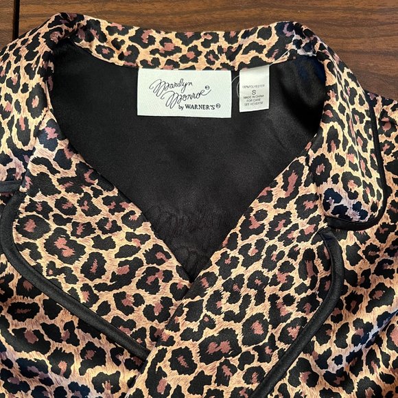 Vintage Marilyn Monroe by Warner two-piece leopard print  pajama set Women Small - Picture 2 of 6